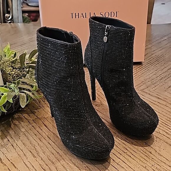 Black platform dress booties size 7 NWT Thalia Sodi - Picture 10 of 11